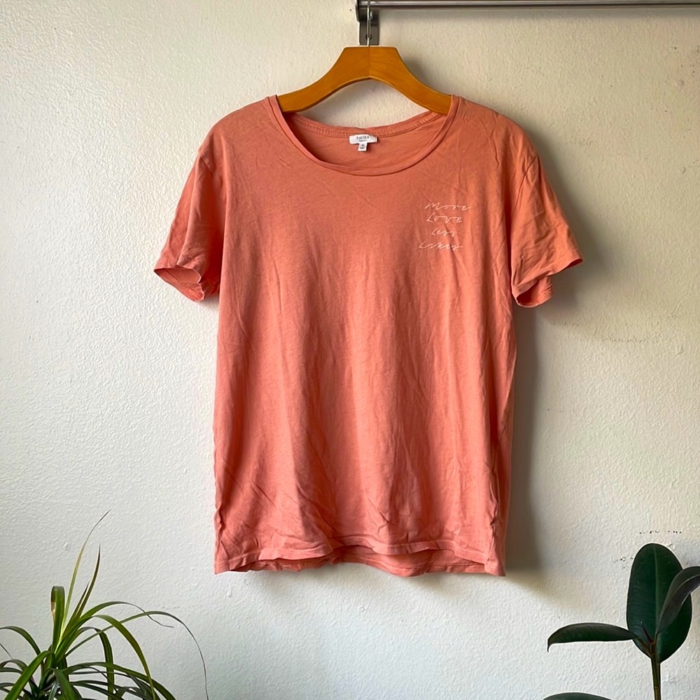 Tavik "More Love Less Likes" Graphic Tee in Peachy Pink - Medium